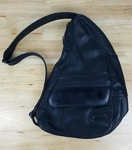 L.L. Bean AmeriBag Black Leather Traveler Sling Backpack Crossbody Bag - Picture 1 of 8
