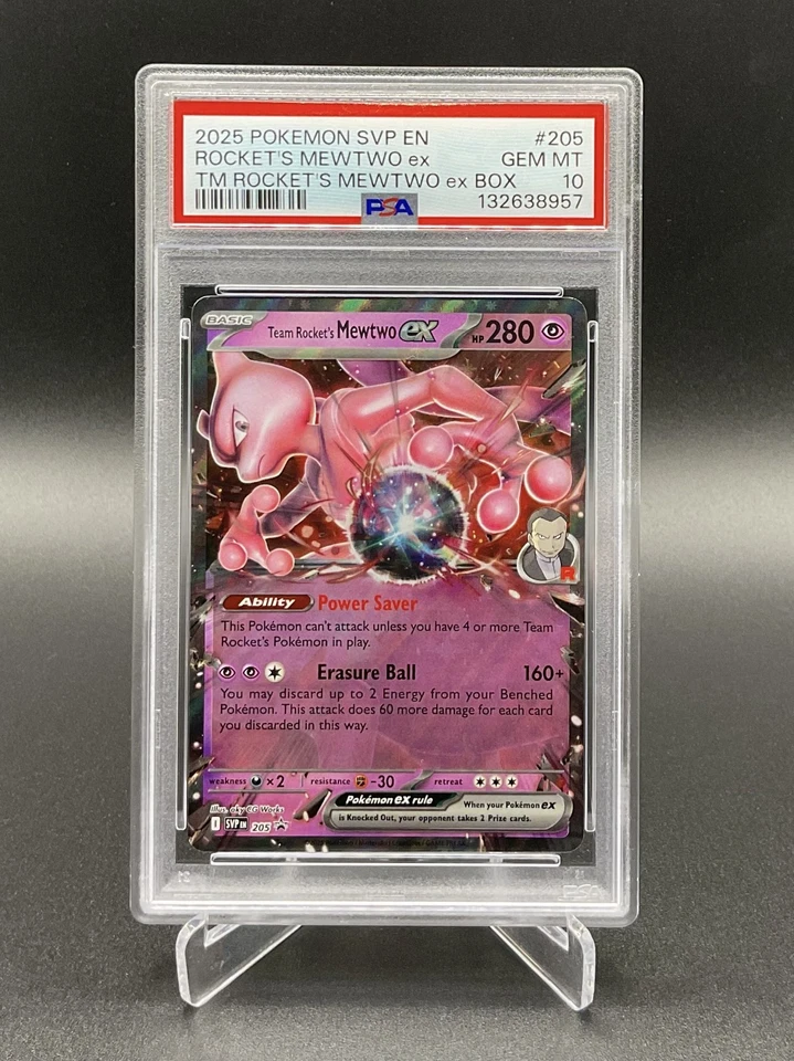 Team Rocket's Mewtwo EX 205 Black Star Promo PSA 10 GEM MT Foto 1 de 2