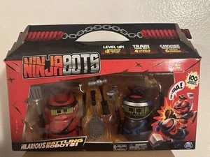 Ninja Bots Hilarious Battling Robots 2 Pack Red Dragon Black Tiger Damaged Box - Picture 1 of 9