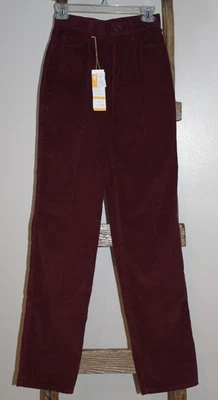 Calça de veludo feminina~VINTAGE~CALVIN KLEIN~Borgonha~TAMANHO 4~26" C x 33" L~NOS~NOVA - Imagem 1 de 4