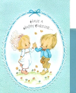 Vintage Betsey Clark Happy Anniversary Couple Glitter Ambassador Greeting Card - Picture 1 of 3