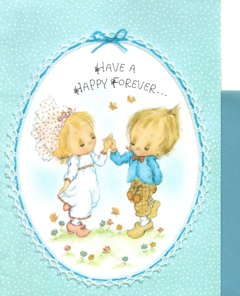 Vintage Betsey Clark Happy Anniversary Couple Glitter Ambassador Greeting Card - Image 1 of 3