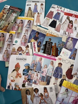 Lot of 17 Sewing Patterns Kids Girls Costumes Simplicity McCall’s Vintage + New - Image 1 of 4