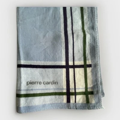 PIERRE CARDIN BLUE STRIP PATTERN COTTON 17" HANDKERCHIEF POCKET SQUARE MEN Japan - Image 1 of 2