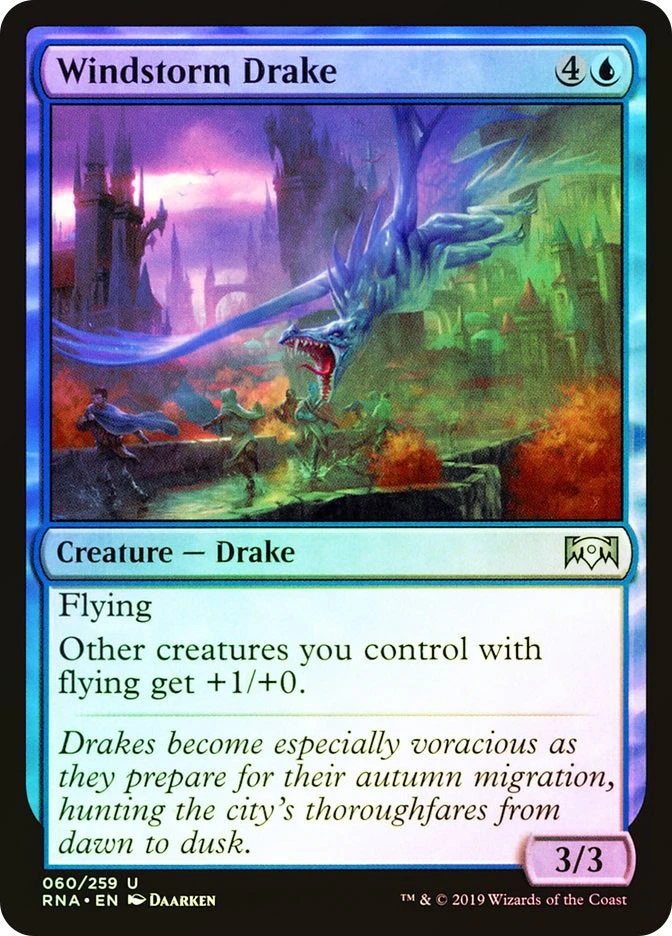 MTG FOIL Windstorm Drake  - Ravnica Allegiance #060 - Image 1 of 1