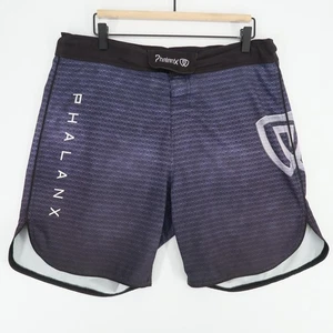 Phalanx MMA Fight Shorts Mens 34 Black Purple Lightweight Grappling No Gi BJJ - Picture 1 of 7