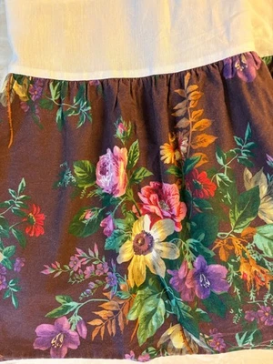 FALDA CAMA RALPH LAUREN BRITTANY FLORAL Borgoña KING $175 RARA Foto 1 de 4