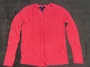 Girls Coral Knit Cardigan Sweater GAP KIDS Size M 8-9 Years - Picture 1 of 3