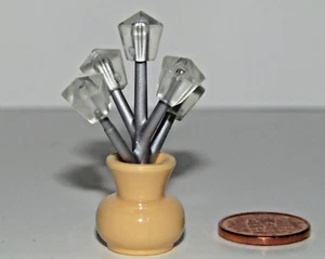 Playmobil Miniature Dollhouse Light Yellow Vase Crystal Flower Table Bouquet C4 - Picture 1 of 5