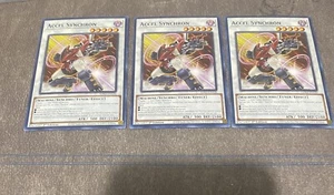 Yugioh! x3 Accel Synchron LDS3-EN120 Common 1st Ed 3x Yu-gi-oh! TCG FAST SHIP - Picture 1 of 1
