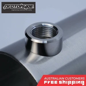 Notched 3Inch/76.2mm O2 Oxygen Sensor Boss Bung 304 SS M18x1.5mm Weld On Exhaust - Picture 1 of 5