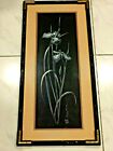 1 Vintage Original Sally Miller Maxwell Hand Scratchboard Flower Painting Listed