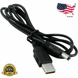 USB to 5.5mm x 2.1mm Barrel Connector 5V DC Power Cable Jack Male, 120cm / 4ft - Picture 1 of 1