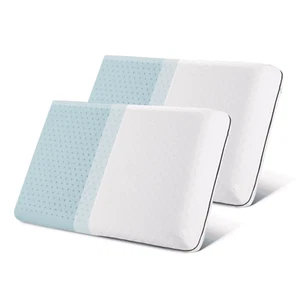 Gel Memory Foam Pillow, Standard Size Breathable Cooling Bed Pillow, 2-Pack, for - Picture 1 of 12