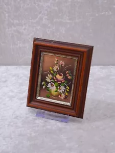 Cuadro al óleo miniatura pintura naturaleza muerta ramo - vintage - 12,8 cm x 10,8 cm - Imagen 1 de 4