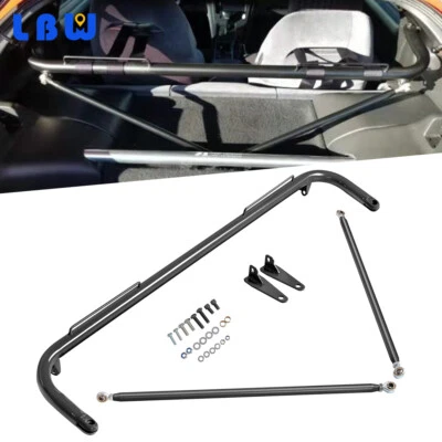 48 inches Universal Stainless Steel Racing Safety Belt Roll Harness Bar Black Foto 1 de 4