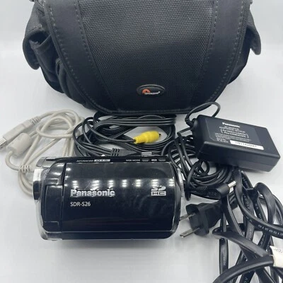 Panasonic SDR S26 70x Optical Zoom Camcorder Black With AC Adapter Works - Image 1 of 4