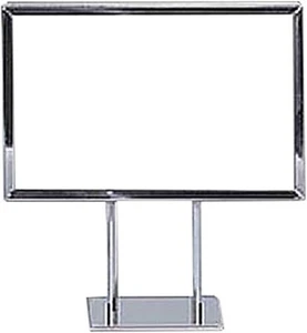 Set of 6 Sign Holders Chrome Fits 7" x 11" Twin Stem Metal Countertop Tabletop - Picture 1 of 10
