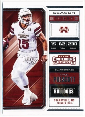 Dak Prescott 2018 Contenders Draft Picks Football #24 Mississippi State Bulldogs - Image 1 of 2