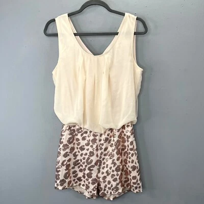 Pantalones Cortos Alt B Mameluco Estampado Animal Lentejuelas Crema Oro Rosa L Bling Sin Mangas Foto 1 de 4