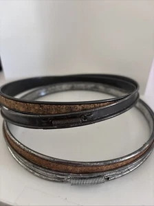 Vintage 6" Round Metal Embroidery Hoop Cork Lined Spring Tension Lot Of 2 - Picture 1 of 3