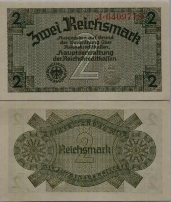 ALEMANIA 2 MARCOS P-R137 1940 TERRITORIOS OCUPADOS SEGUNDA GUERRA MUNDIAL SIN CIRCULAR DINERO GUERRA BILLETE Foto 1 de 3