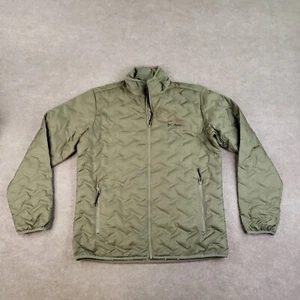 Columbia Jacket Mens Large Green Down Coat Full Zip Delta Ridge Lightweight FLAW - Picture 1 of 11