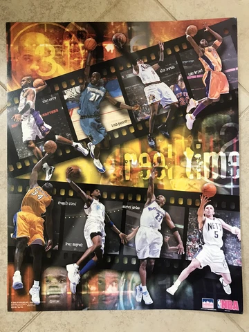 NBA Superstars Reel Time 2002 Vintage 16x20 POSTER - Kobe Bryant, Michael Jordan Cover