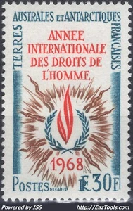 T.A.A.F. ANNÉE DES DROITS DE L'HOMME N°27 NEUF ** SANS CHARNIERE - Picture 1 of 2