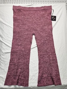 Ava Viv Women's High Waist Yoga Pants Wide Leg Leggings Size 2X Mauve - Picture 1 of 10