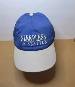 Vintage 1999 Sleepless In Seattle blau/hellbraun TriStar Snapback Mütze Film Promo NEU - Bild 1 von 13