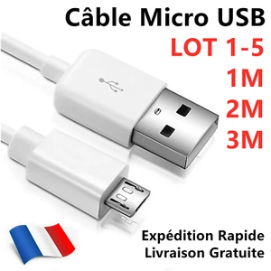 Micro USB Chargeur et câble de données Pour Téléphone Portable, Mobile, Tablette - Photo 1/12