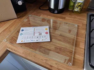 Tabla de cortar vidrio 40X30Cm: protector de encimera de vidrio transparente para cocinas - duradero - Imagen 1 de 14