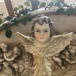 Antique Putti / Angel Papermache Hangs 9.5” - Picture 1 of 5