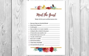 Printable Meet the Guest - Ducha de novia/té de cocina/gallinas fiesta juego rompehielos - Imagen 1 de 1