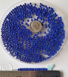 ~Opaque Darker Blue ~Vintage Venetian Seed Beads ~ 50 Grams~ 9/0? BeadStash #4 - Picture 1 of 8