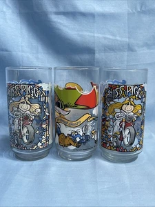 Miss Piggy, Kermit The Frog Great Muppet Caper McDonald’s Glass 1981 Vintage (3) - Picture 1 of 7