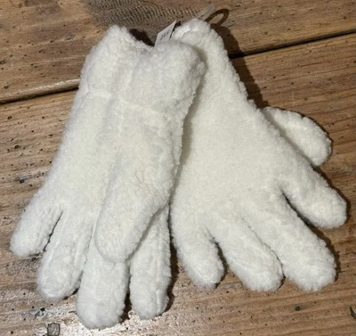GAP KIDS Niña "Guantes Sherpa" Talla MEDIANA Off-White Poliéster Nuevo con Etiquetas Foto 1 de 4
