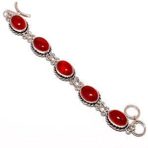 Garnet Gemstone 925 Sterling Silver Tennis Bracelet 7-7.99" TB7511-365 - Picture 1 of 1