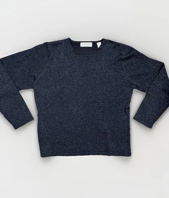 Lord and Taylor шелк металлический блестящий свитер верхний черный легкий размер P большой - Изображение 1 из 4