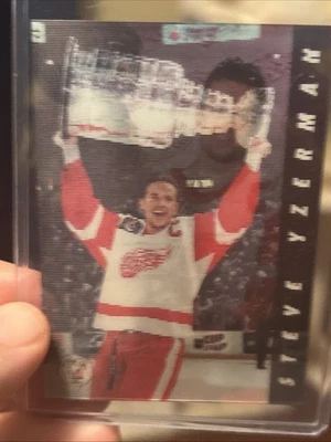 1997 Little Caesars Steve Yzerman Holographic Hockey Card - Image 1 of 3