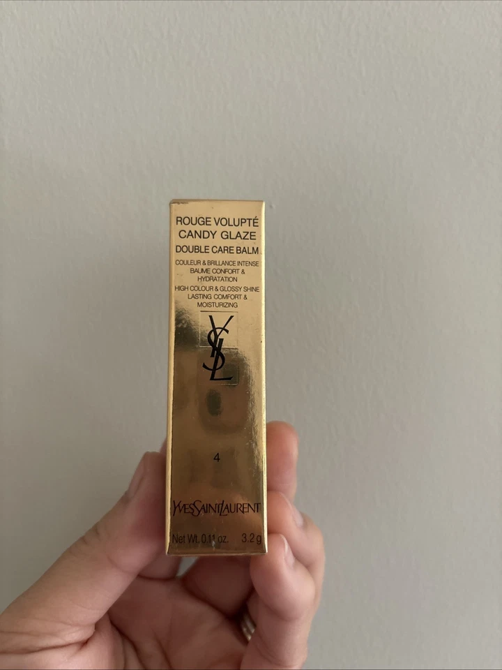  Yves Saint Laurent Rouge Volupte Candy Glaze Balm 4 Nude Pleasure Full Size NIB - Image 1 of 1