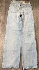AE77 Premium Stovepipe Jeans Light Wash Baumwolle Größe 0R Neu ohne Etikett - Bild 1 von 5