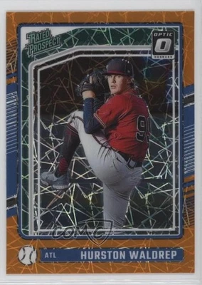 2024 Panini Donruss Optic Rated Prospects Orange Velocity Prizm Hurston Waldrep - Image 1 of 2