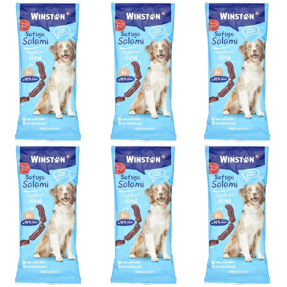 6 x 60 g | Winston 8 x Saftige Salami reich an Rind ohne Getreidezusatz - Bild 1 von 3