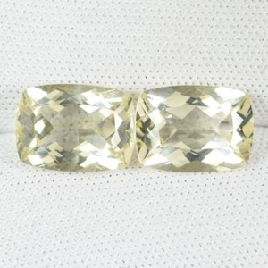 6.69 ct SPARKLING NATURAL YELLOW ANDESINE LABRADORITE Cushion Pair See Vdo CL - Picture 1 of 3