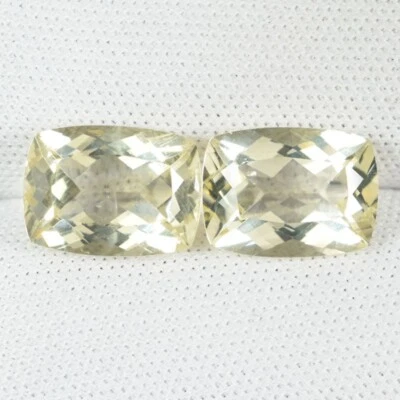 6.69 ct SPARKLING NATURAL YELLOW ANDESINE  LABRADORITE  Cushion Pair See Vdo DR - Image 1 of 3