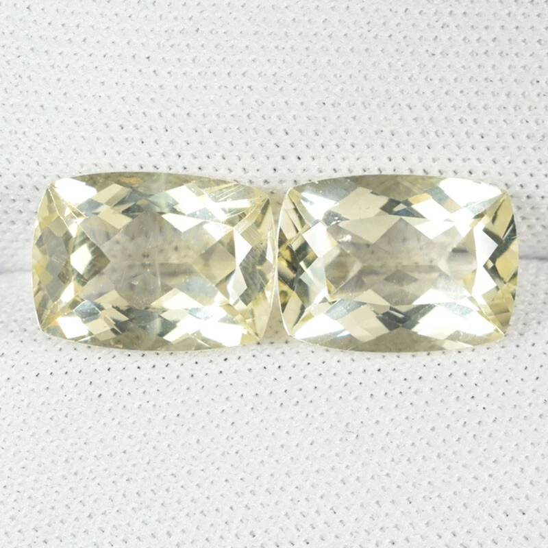 6.69 ct SPARKLING NATURAL YELLOW ANDESINE  LABRADORITE  Cushion Pair See Vdo DR - Image 1 of 3