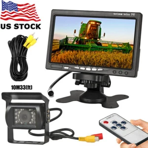 7" IR Rear View Reversing Camera Monitor Kit for 12V-24V Truck Trailer Bus RVs - Picture 1 of 24