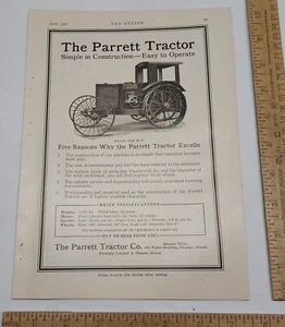 1915 - Der PARRETT TRAKTOR - Zeitschriftenwerbung - Angebot #5816 - Bild 1 von 6